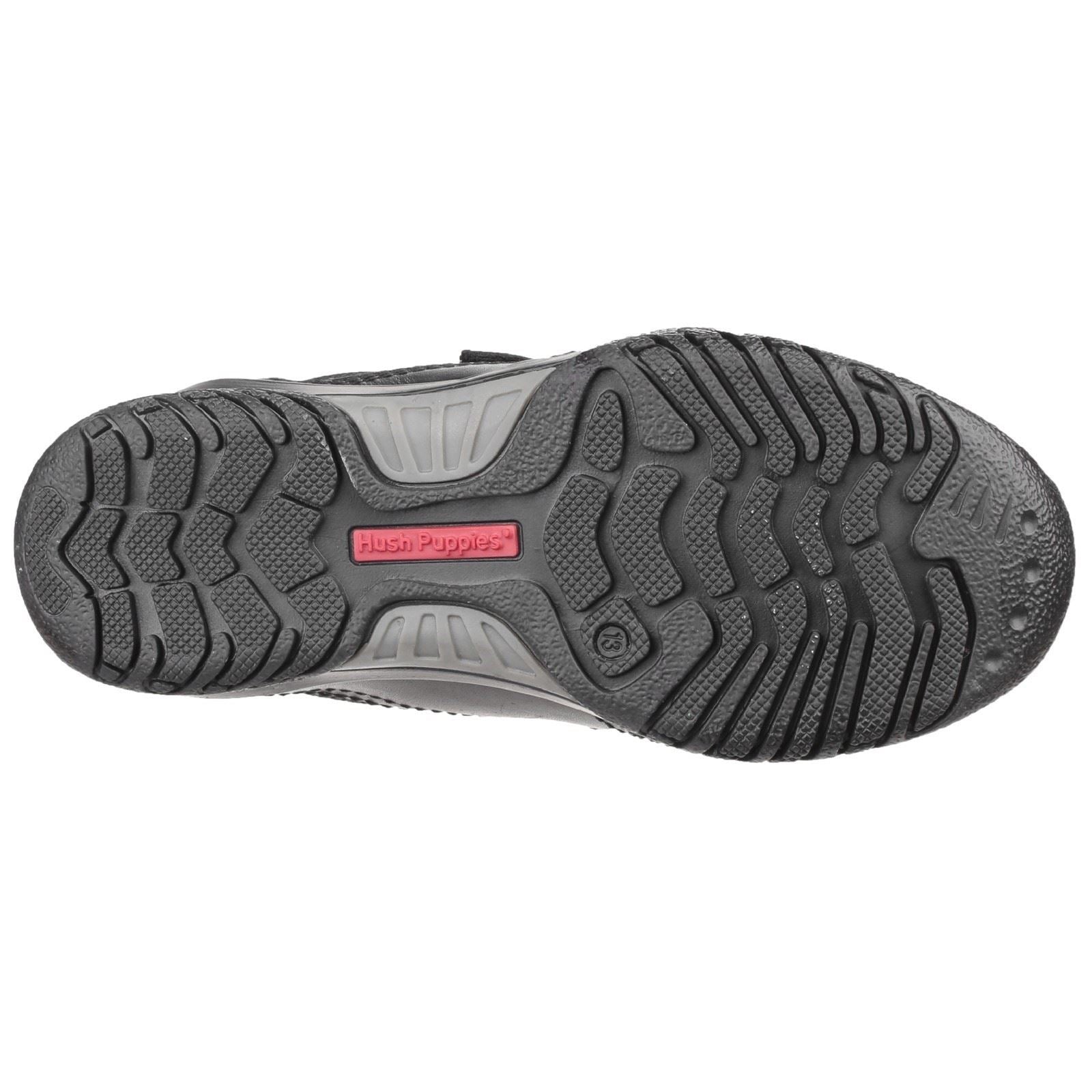 Hush Puppies Jezza Junior Boys Black Leather Shoes