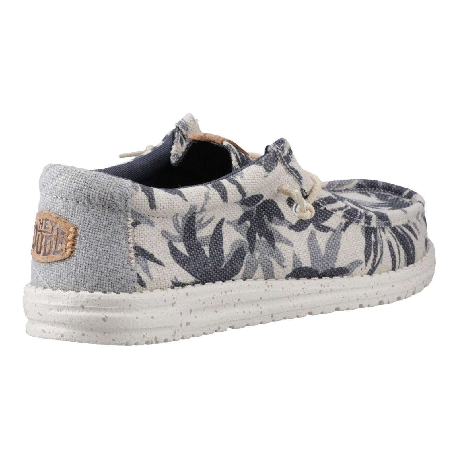 HEYDUDE Wally Palm Jute Jute Men's Egret/Cloud Blue Moccasins Shoes