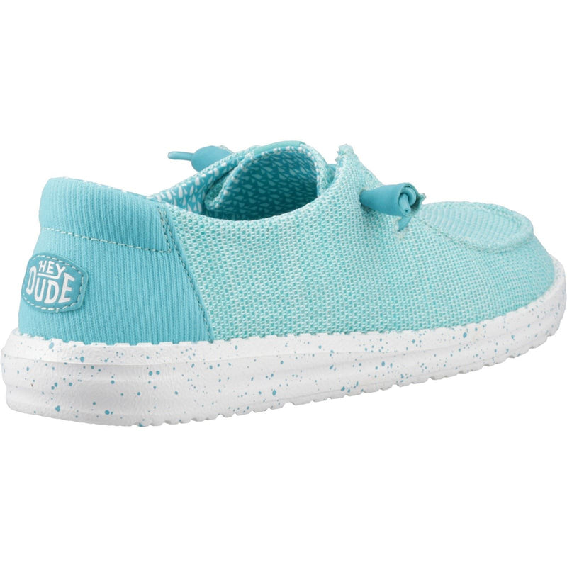 HEYDUDE Wendy Stretch Sox Synthetic Blend Women's Ceramic Blue Moccasins Shoes