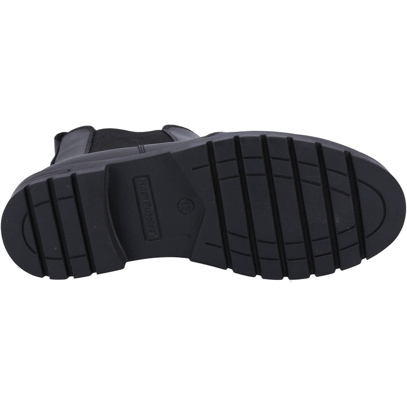 Hush Puppies Laura SNR Leather Girls's Black Boots