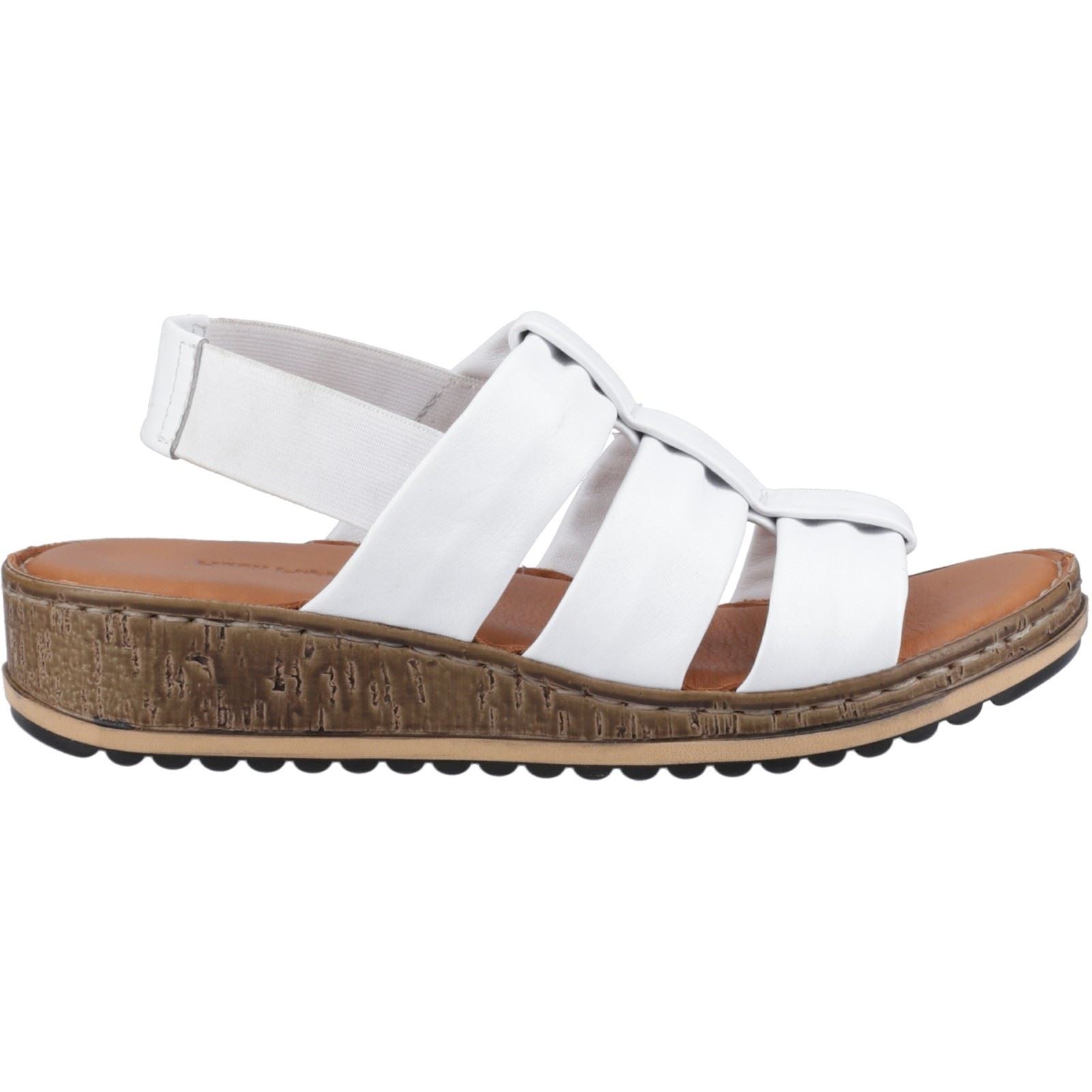 Hush Puppies Eden Wide Fit Leather Women's White Sandals