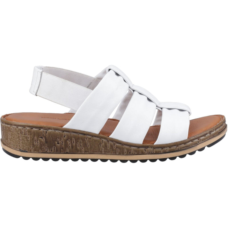 Hush Puppies Eden Wide Fit Leather Women's White Sandals