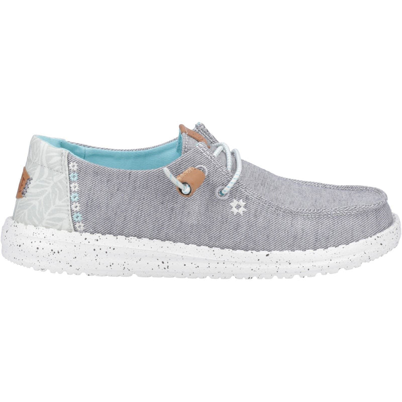 HEYDUDE Wendy Heathered Slub Tropical Linen/Lyocell/Cotton Women's Grey Loafers