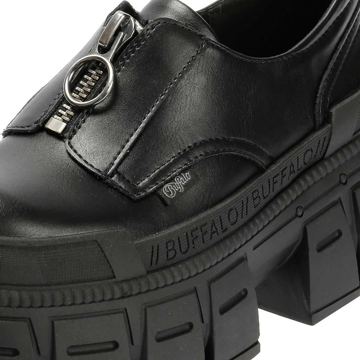 Buffalo Gospher Front Zip Lo Vegan Women's Black Shoes