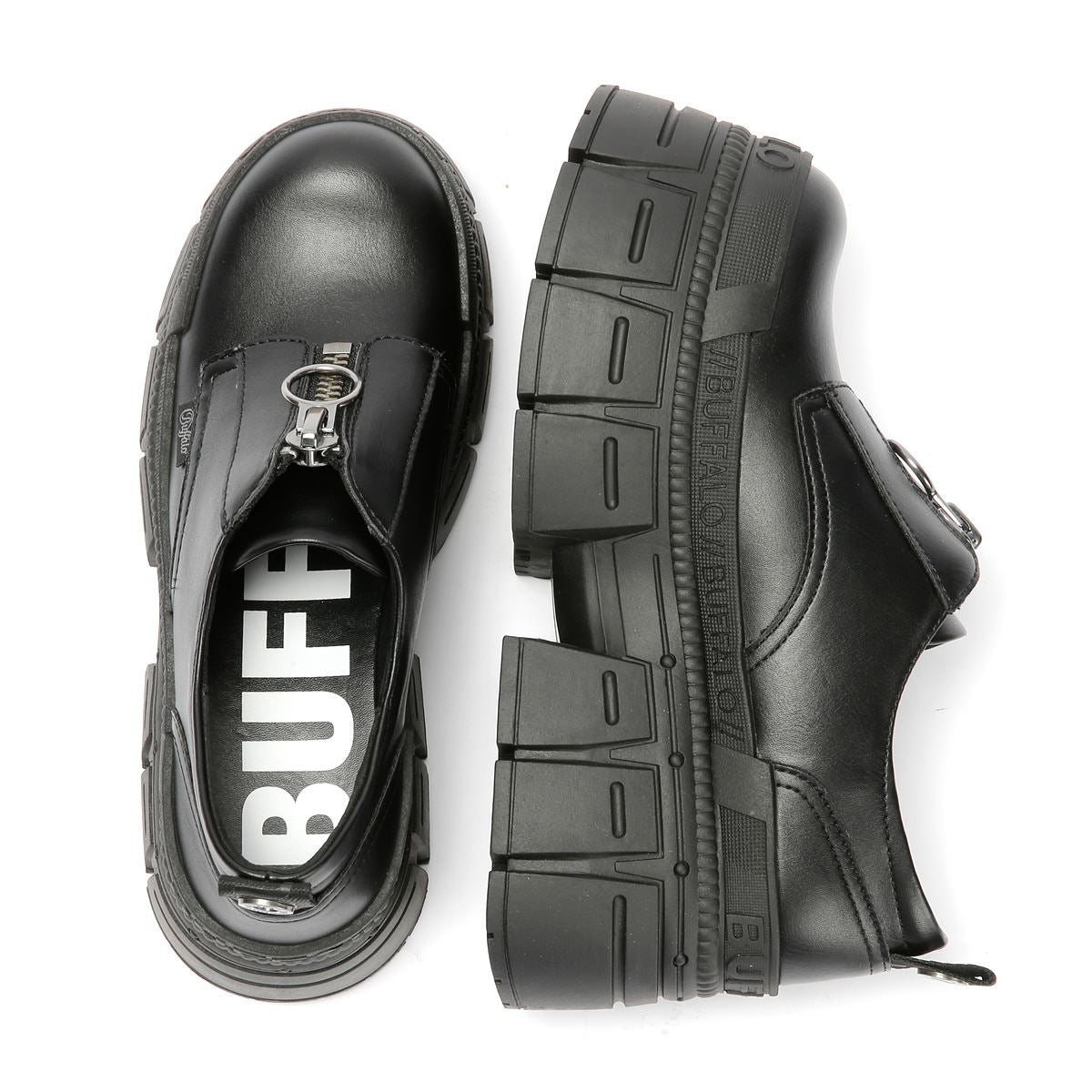 Buffalo Gospher Front Zip Lo Vegan Women's Black Shoes