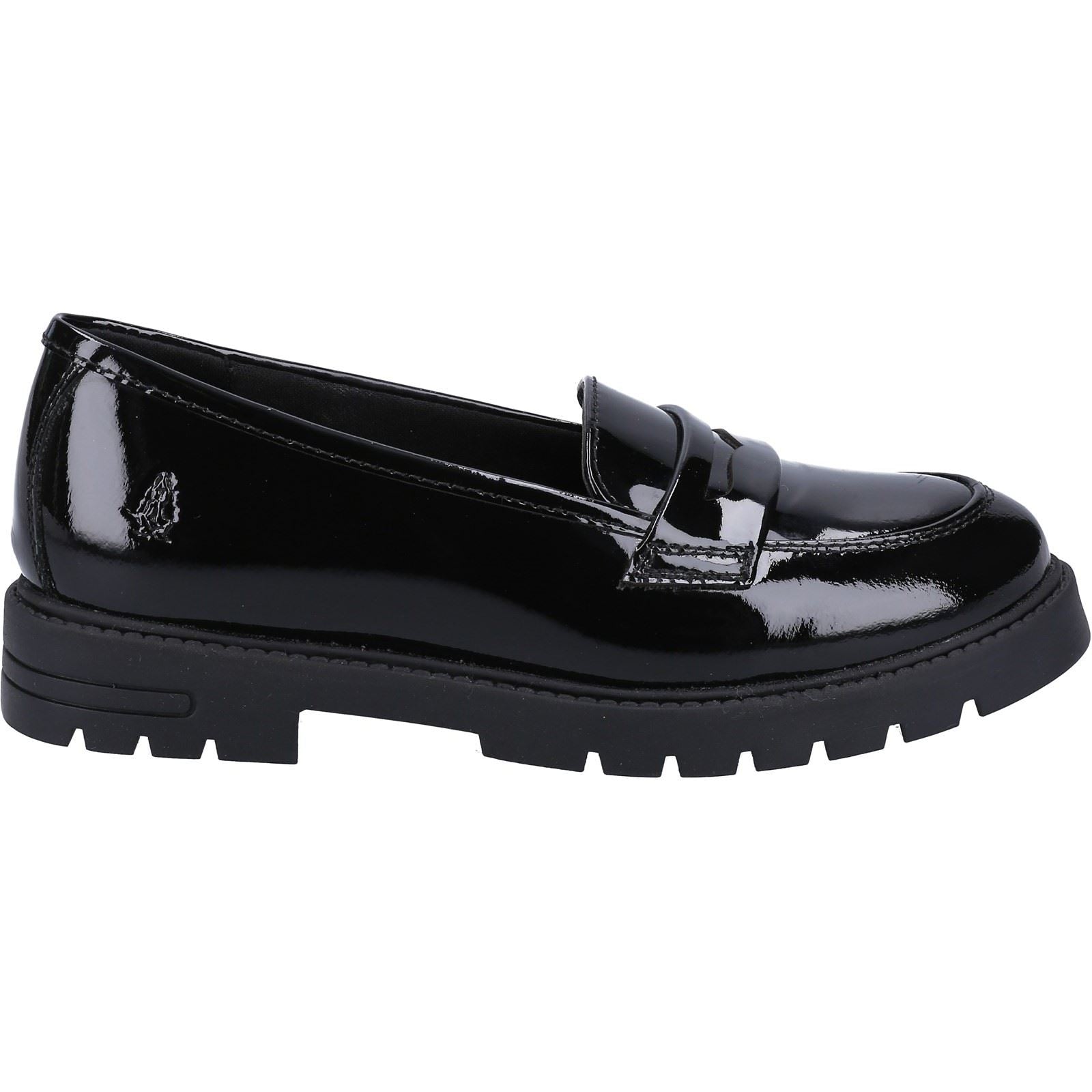 Hush Puppies Hazel Patent SNR Leather Girls's Black Loafers