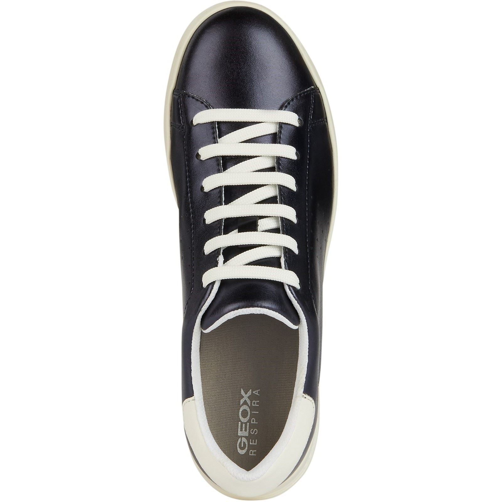 Geox D Jaysen B Leather Women's Dark Jeans/Optic White Sneakers