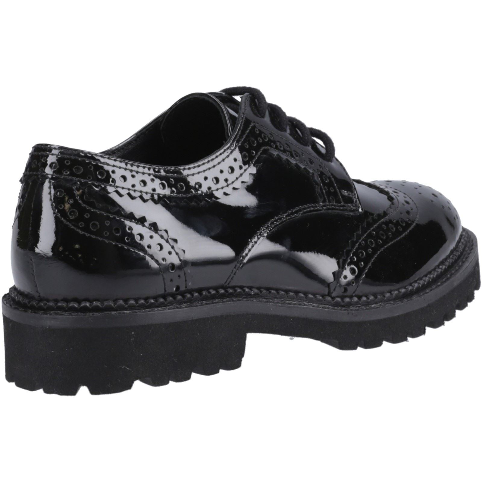 Hush Puppies Gabi Lace Up Leather Girls's Black Brogues