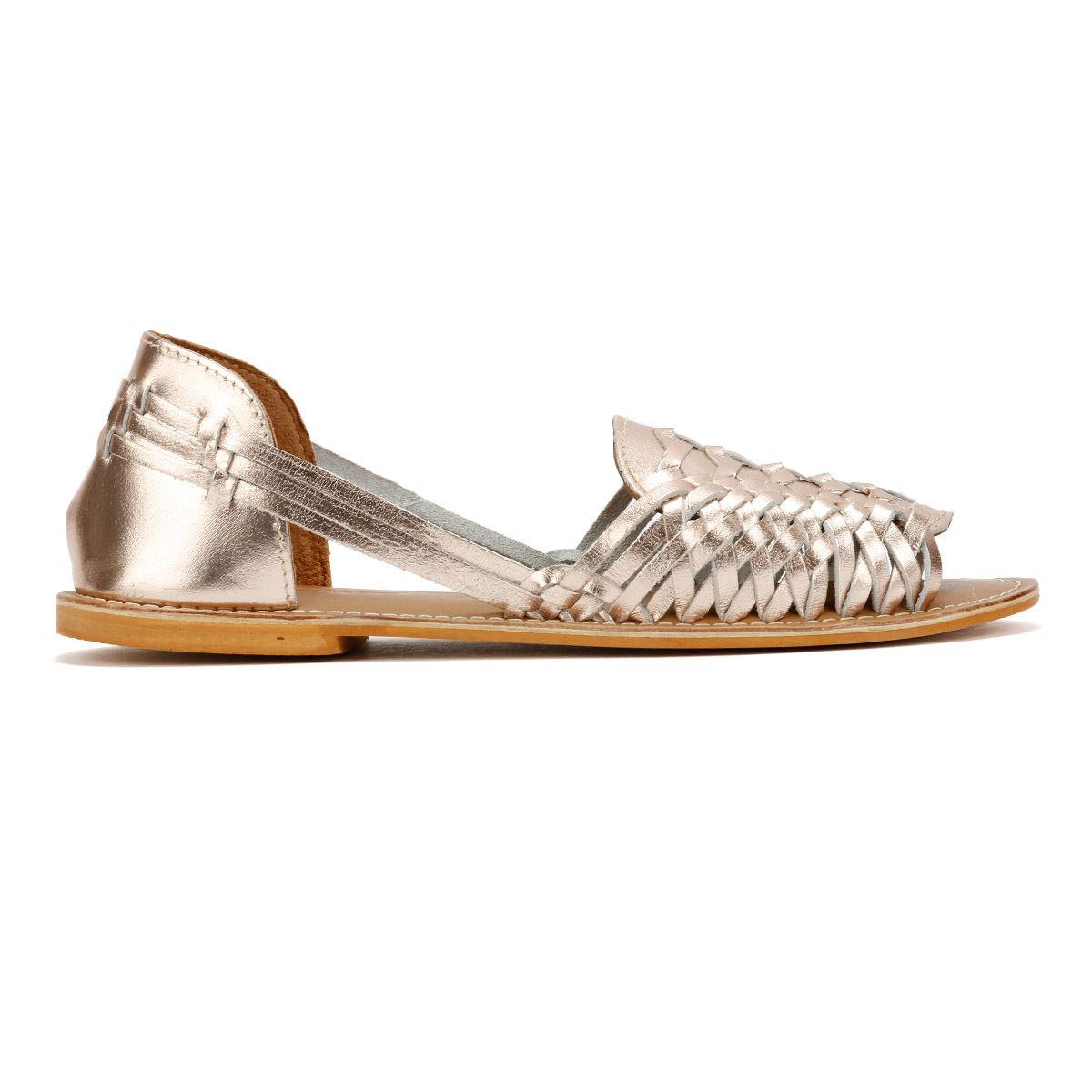 Tower London Hurache Leather Women's Gold Metallic Sandals