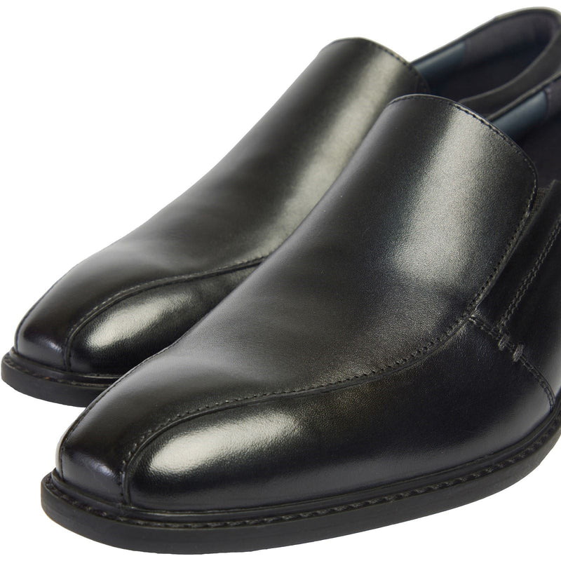 Pod Spear Leather Men's Black Slip-On Shoes