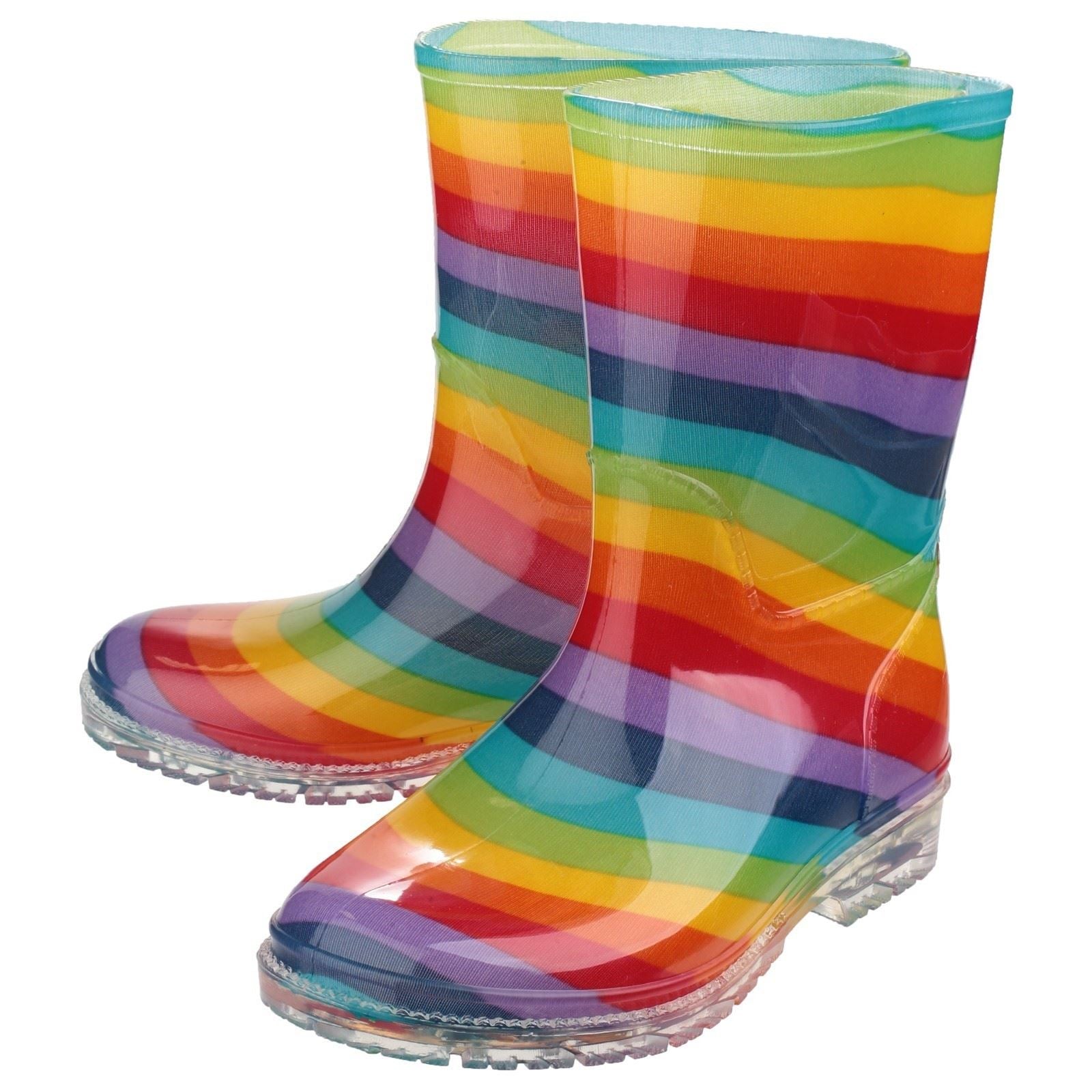 Cotswold PVC Jnr PVC Girls's Rainbow Wellington Boots