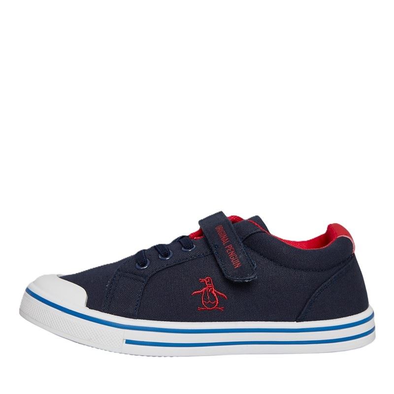 Penguin Junior Rainbow Canvas Navy/Red Sneakers
