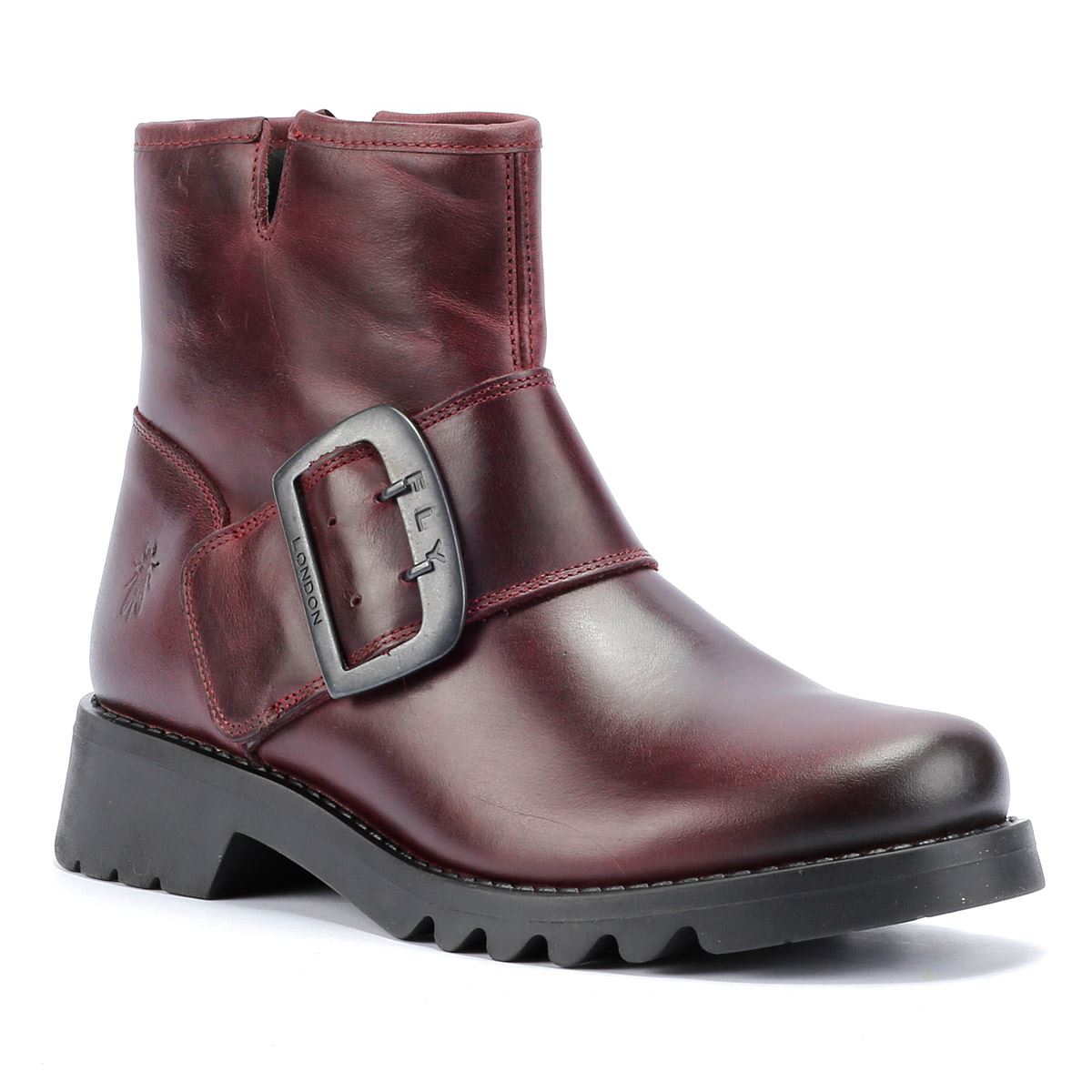 Fly London Rily Leather Women's Wine Boots