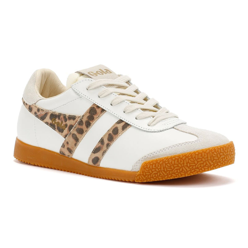 Gola Elan Leather Women's White/Leopard/Off White Sneakers