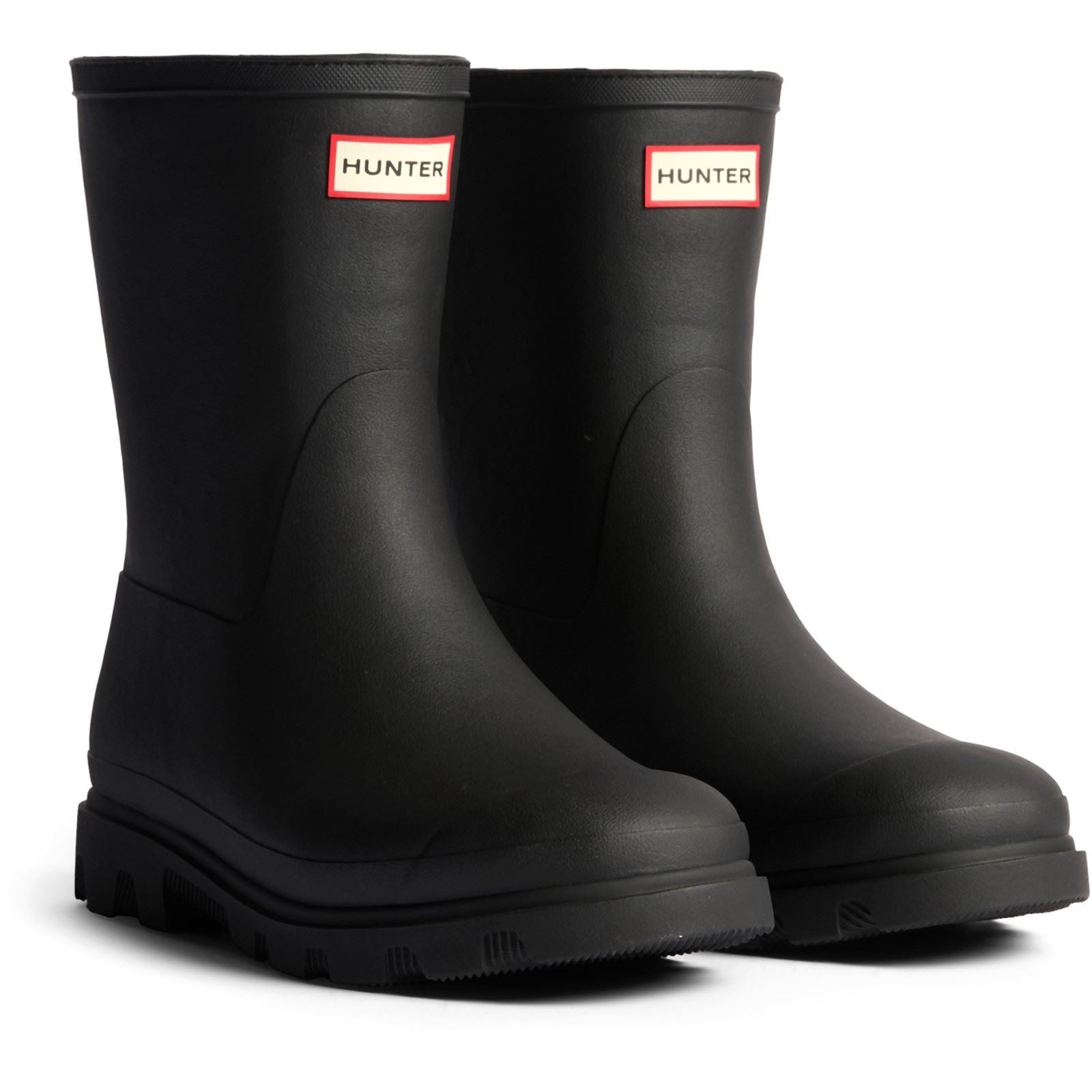 Hunter Downpour Short Insulated Boot Rubber Men's Black Wellington Boots