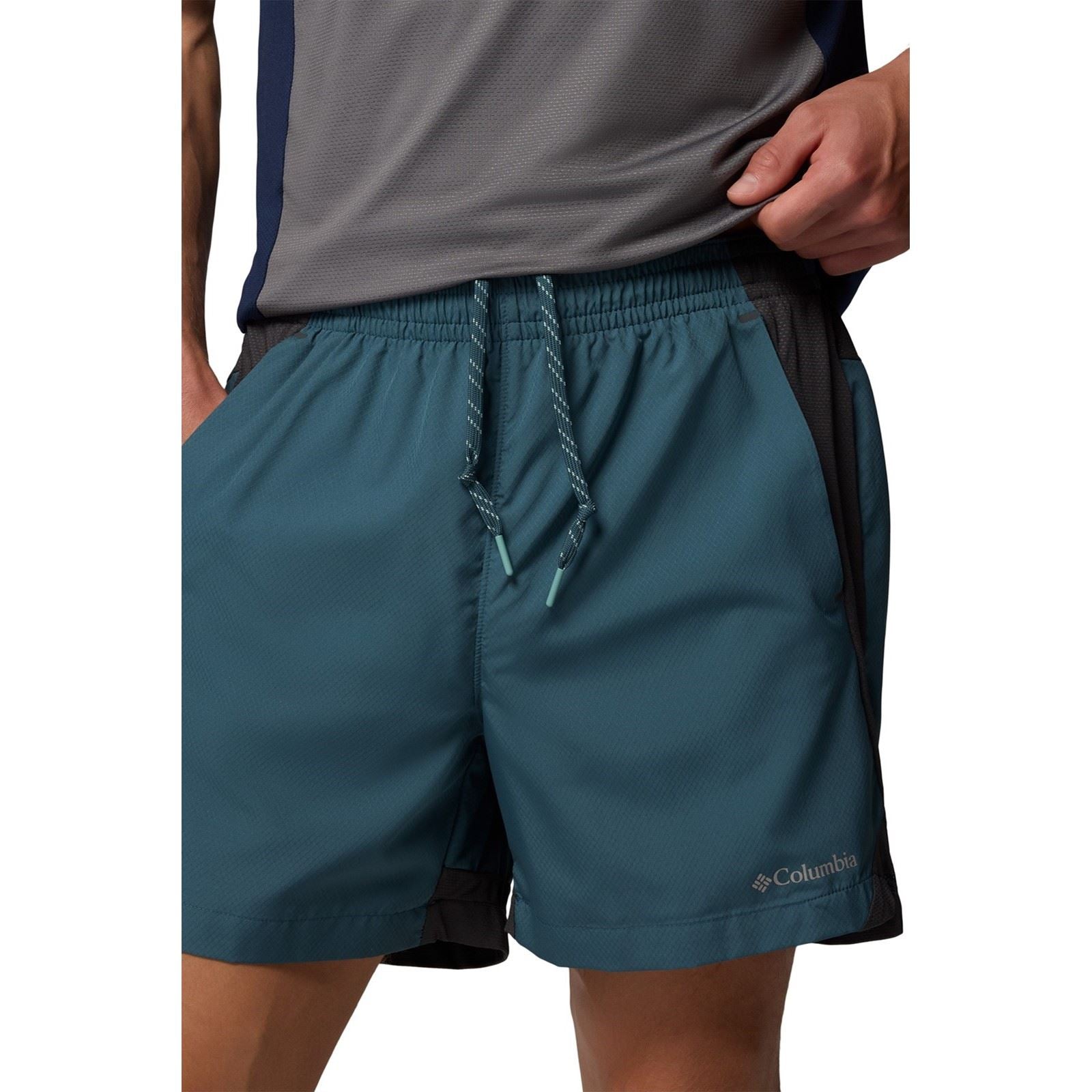 Columbia Three Pitch Polyester Men's Blue Activewear Shorts