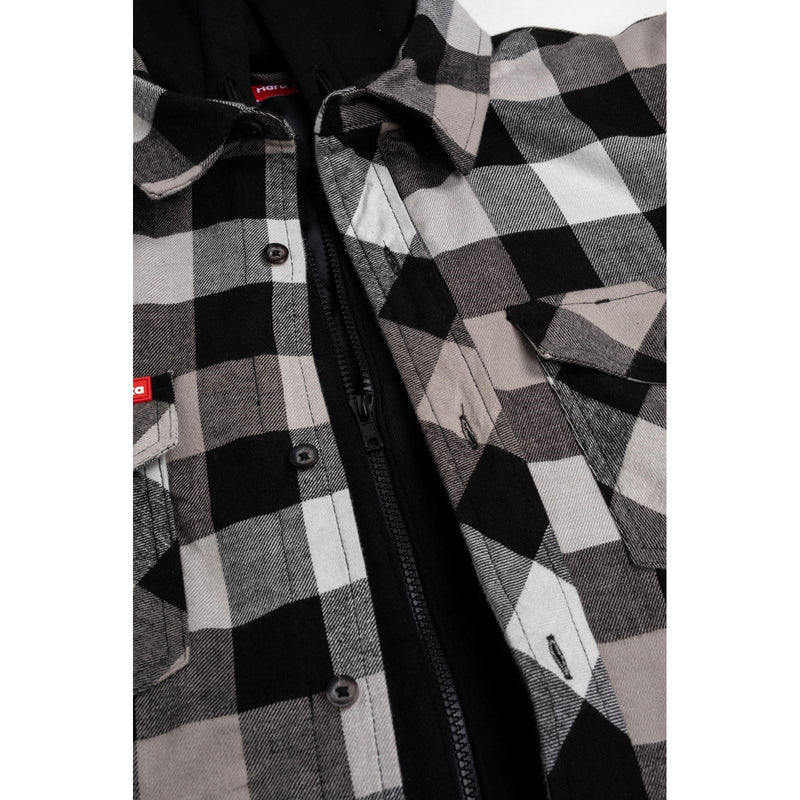 Hard Yakka Quilted Flannel Shacket Men's Grey Shirt Jacket