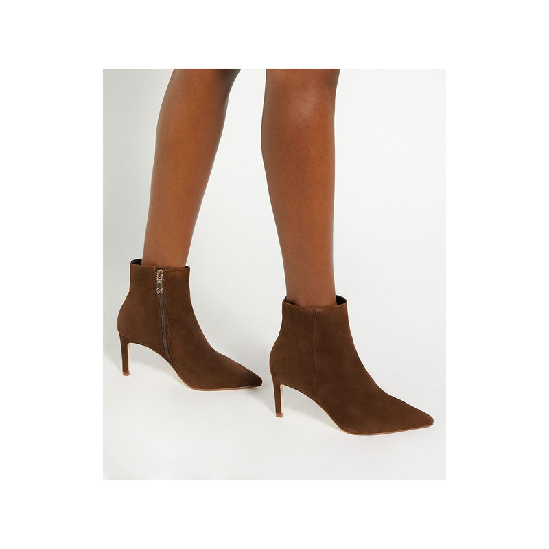 Dune Obsessively Suede Women's Dark Tan Heeled Ankle Boots