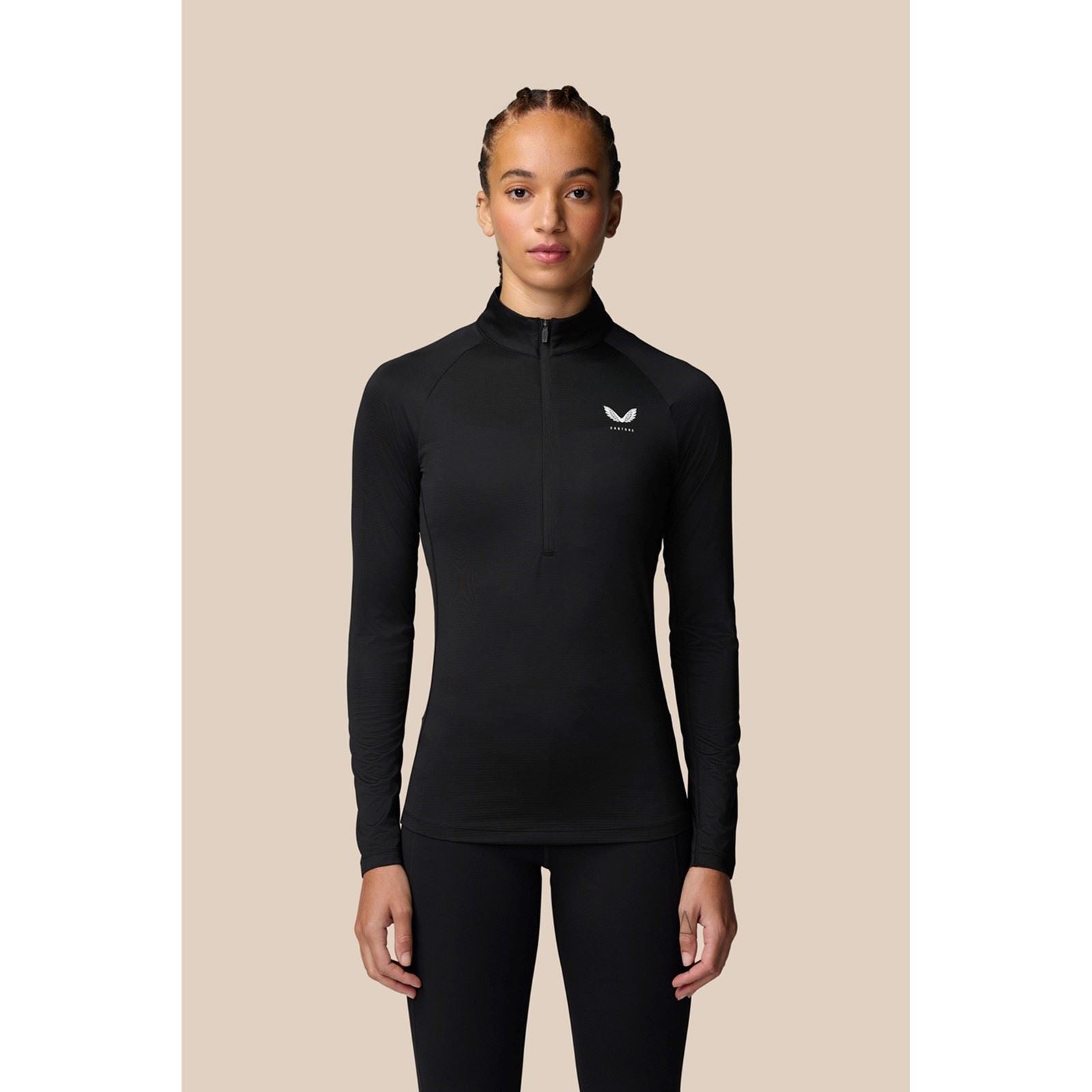 Castore 1/2 Zip Long Sleeve Top Synthetic Women's Black