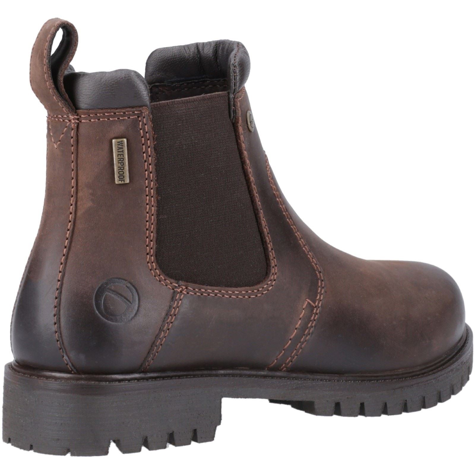 Cotswold Pamington Leather Women's Brown Flat Chelsea Boots