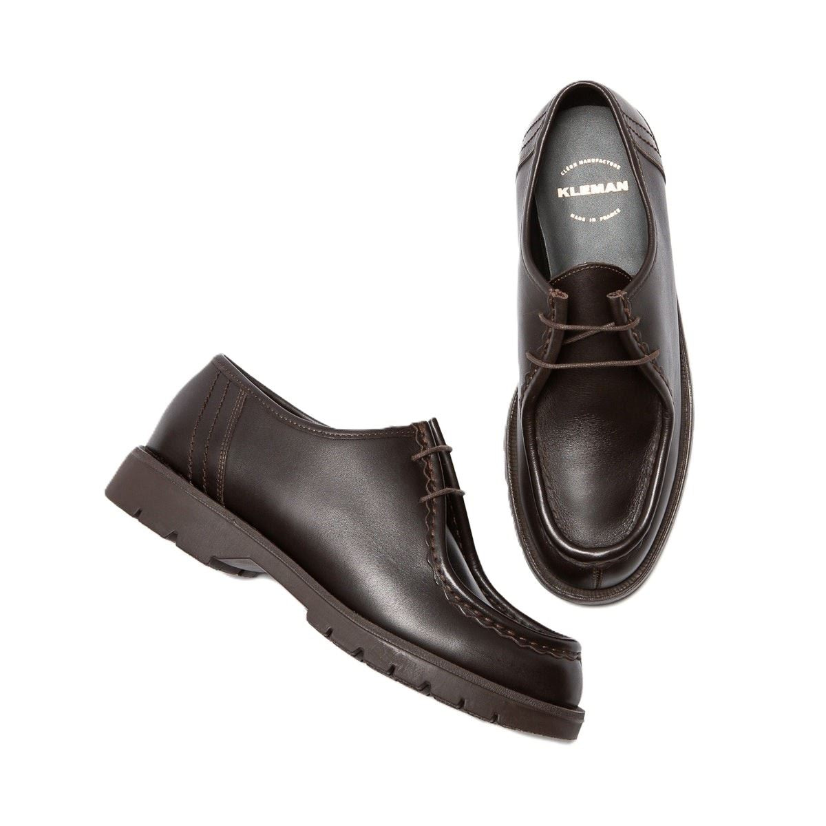 Kleman Padror Leather Men's Brown Lace-Up Shoes