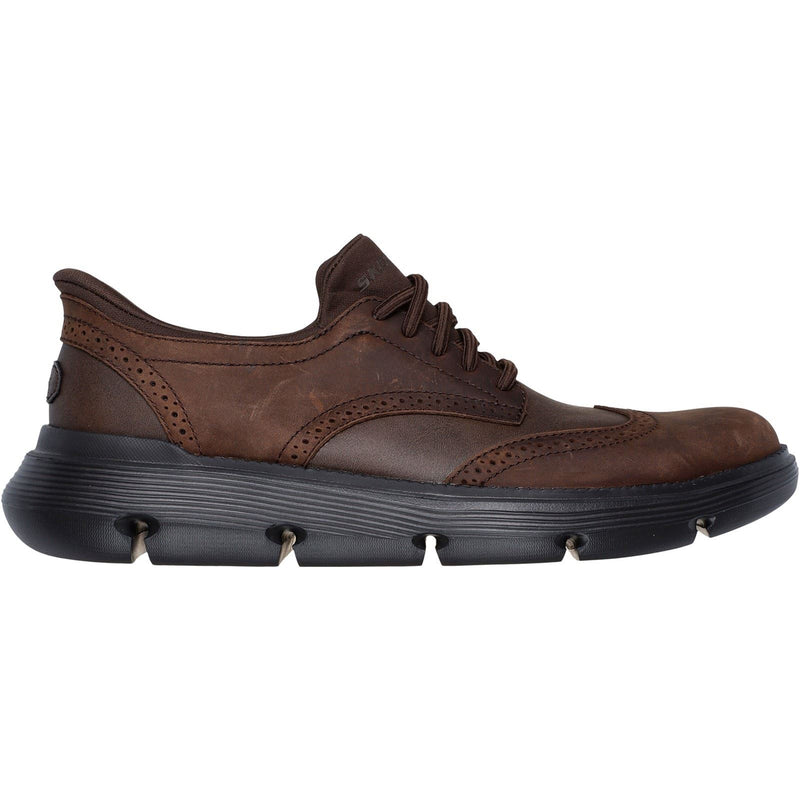 Skechers Garza Sully Leather Men's Cocoa Lace-Up Shoes