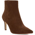 Dune Obsessively Suede Women's Dark Tan Heeled Ankle Boots