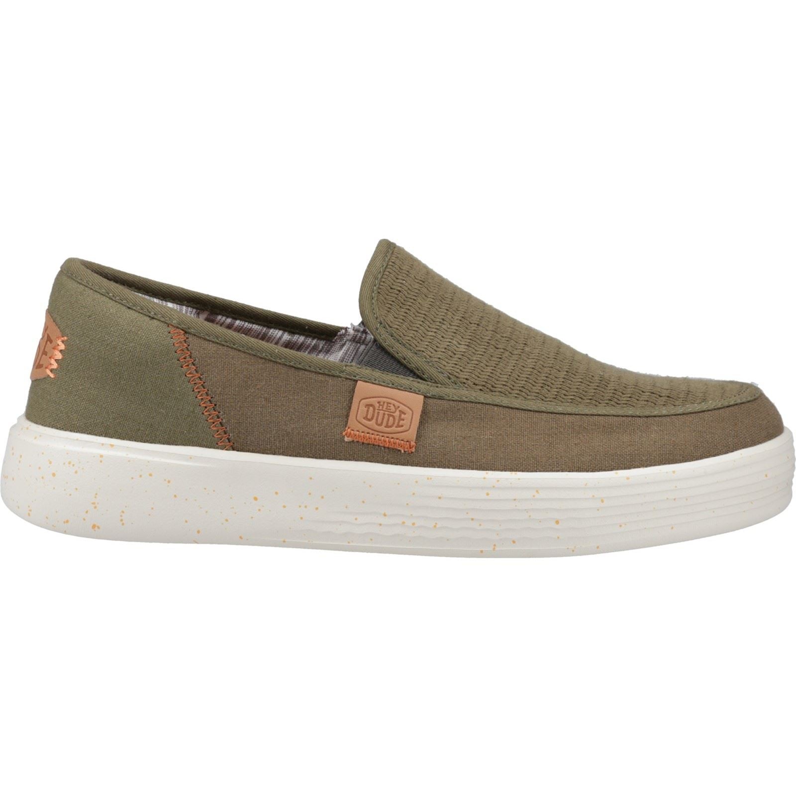 HEYDUDE Sunapee Coastline Cotton Blend Men's Olive Loafers