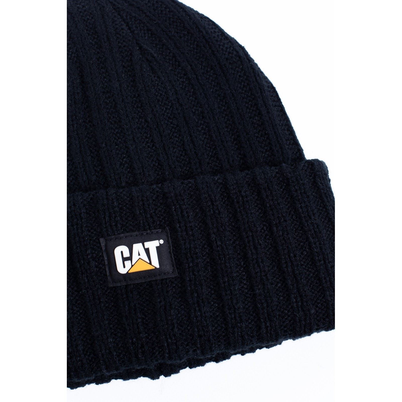 Caterpillar Rib Watch Unisex Adults Black Beanie Hat