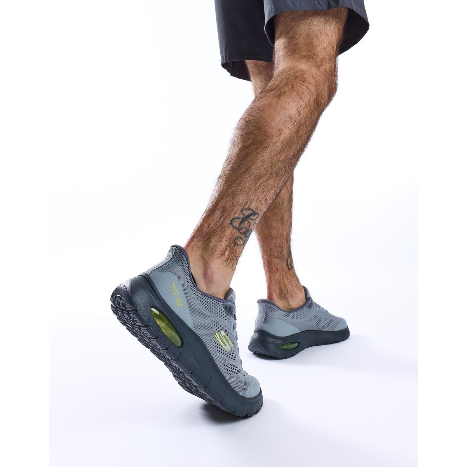 Skechers Skech-Air Summits Textile Men's Charcoal/Lime Sneakers