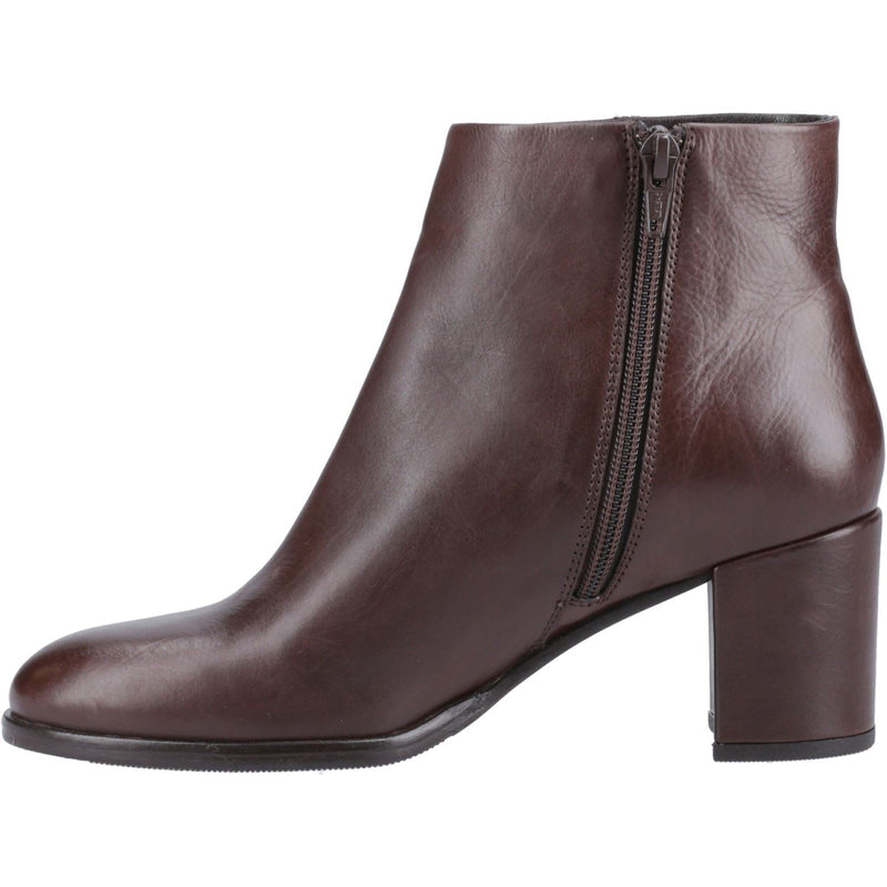 Hush Puppies Claridy Leather Women's Brown Heeled Ankle Boots