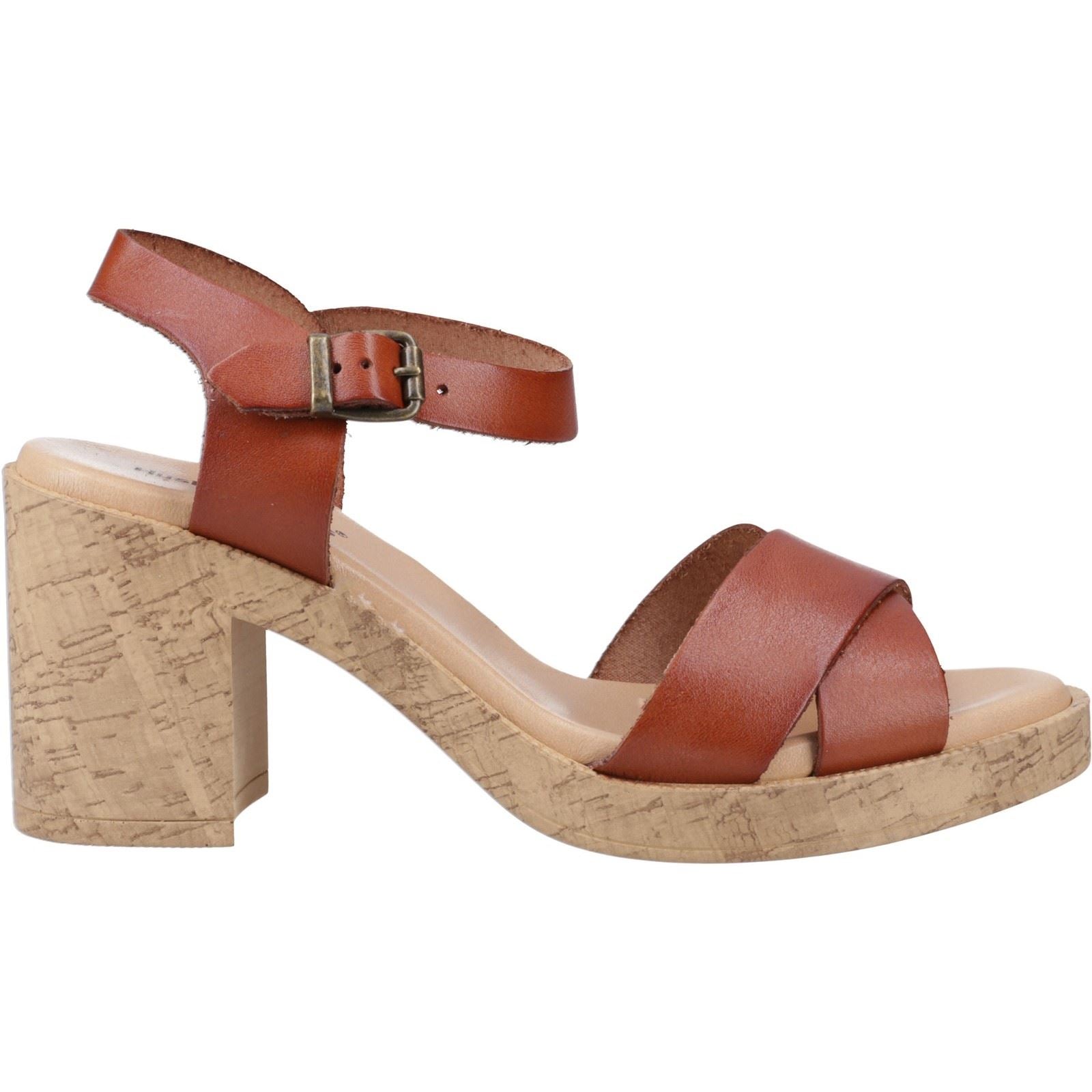 Hush Puppies Georgia Cork Leather Women's Tan Heels
