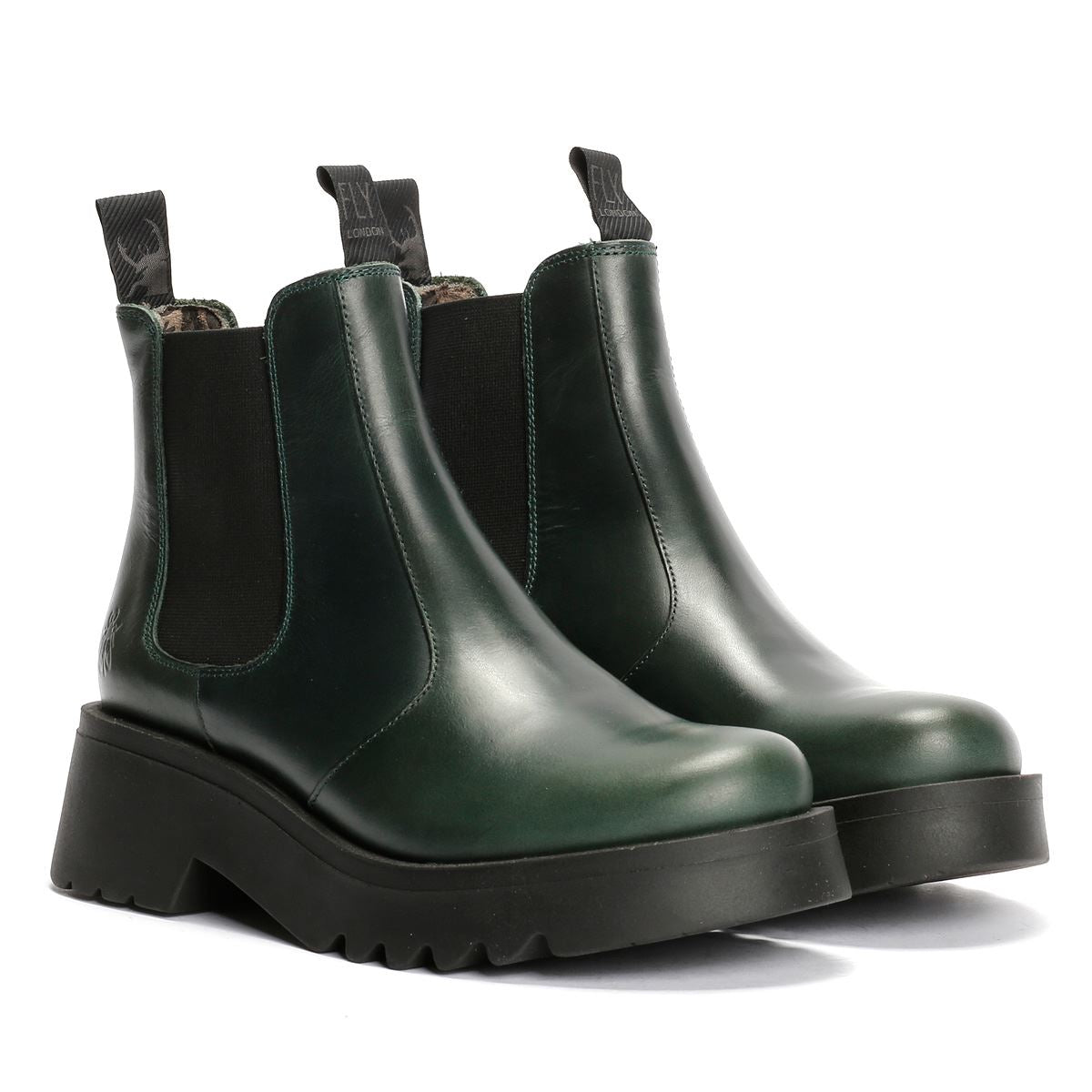 Fly London Medi Leather Women's Petrol Boots