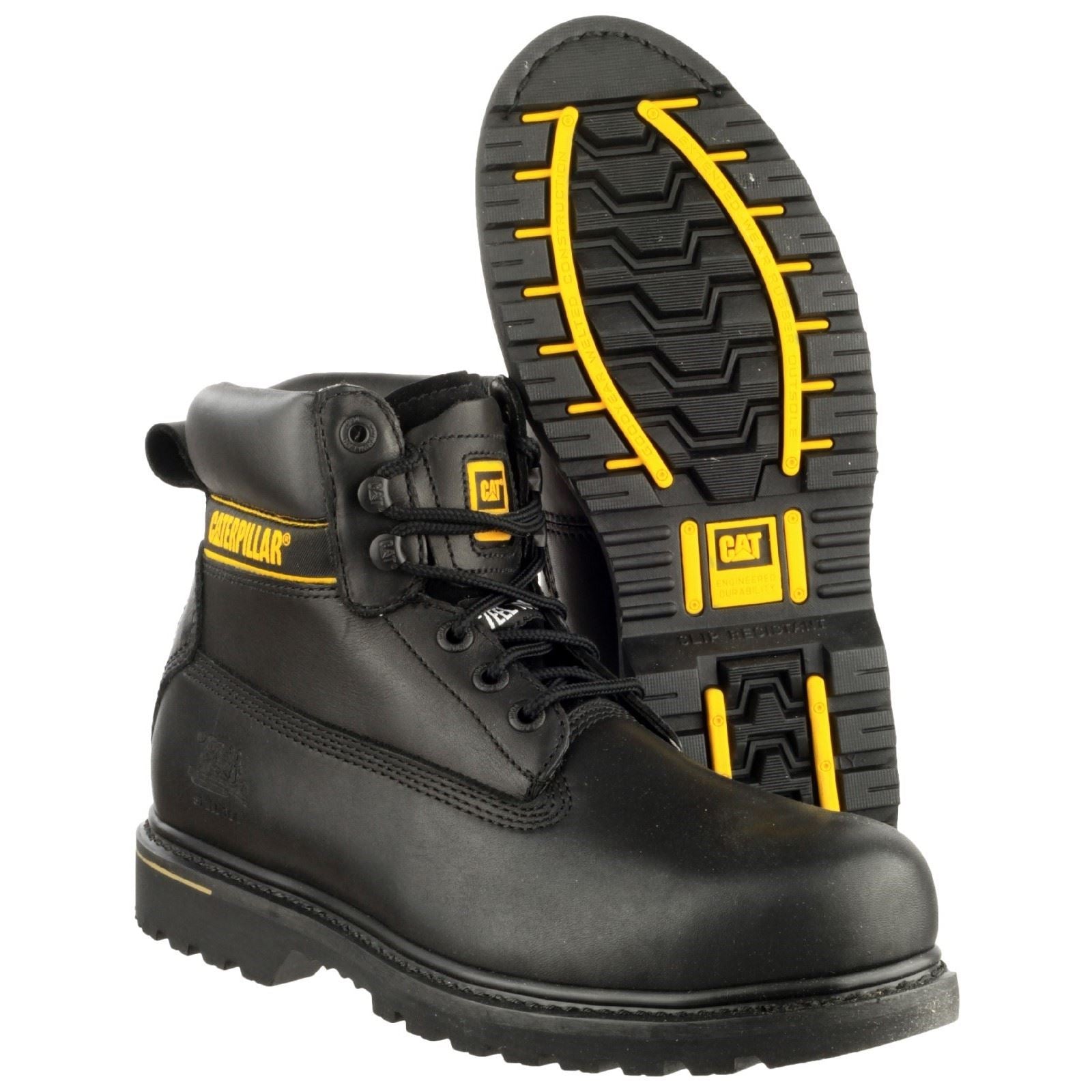 Caterpillar CAT Holton S3 Leather Black Safety Boots
