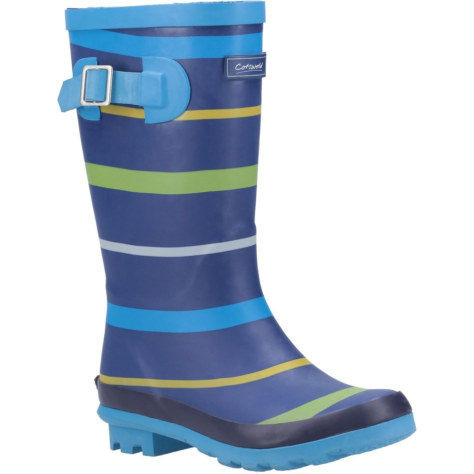 Cotswold Stripe Wellington Rubber Boys's Blue/Green/Yellow Wellington Boots