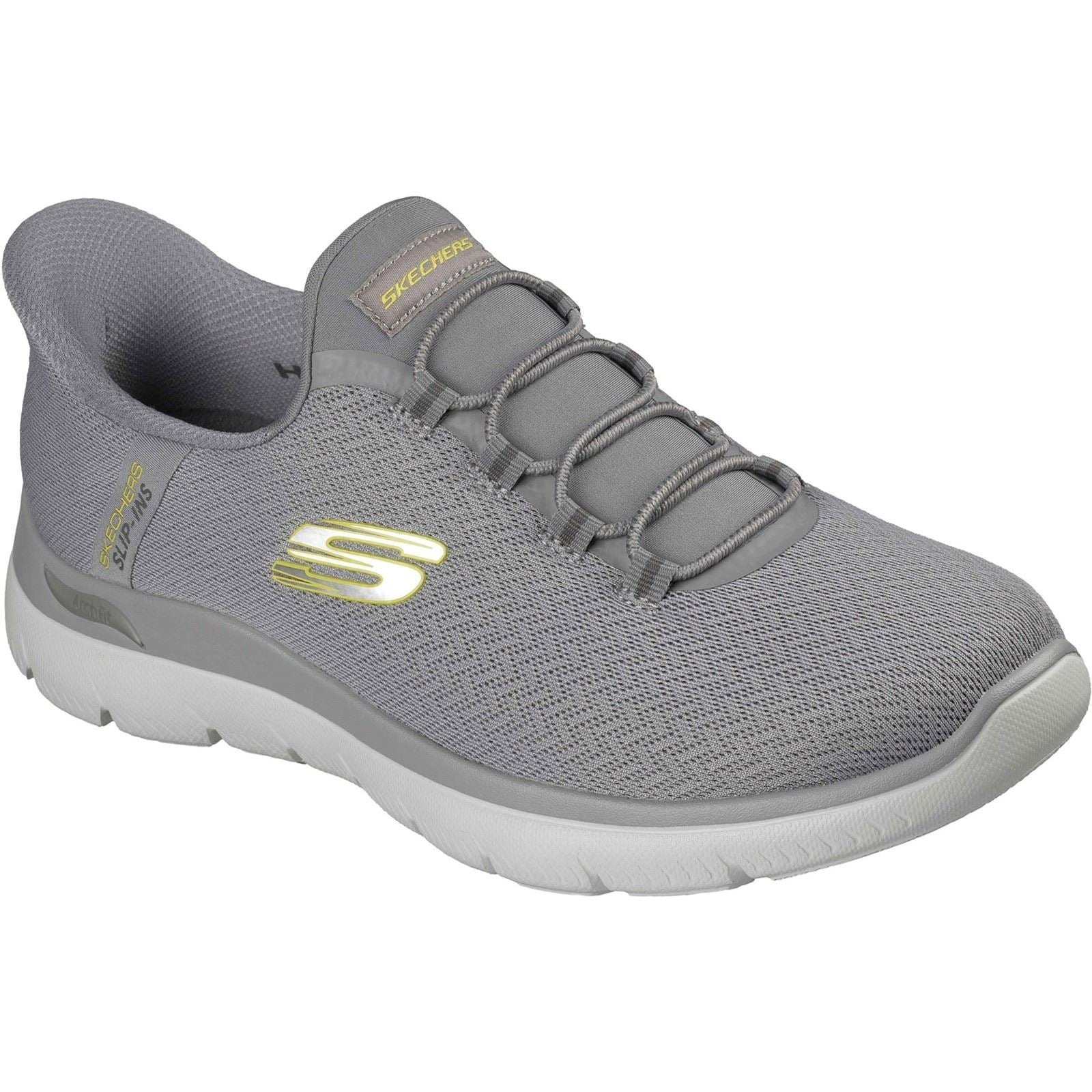 Skechers Arch Fit Summits Kynor Polyester Men's Grey/Lime Sneakers
