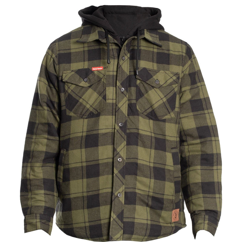 Hard Yakka Quilted Flannel Shacket Men's Green Shirt Jacket