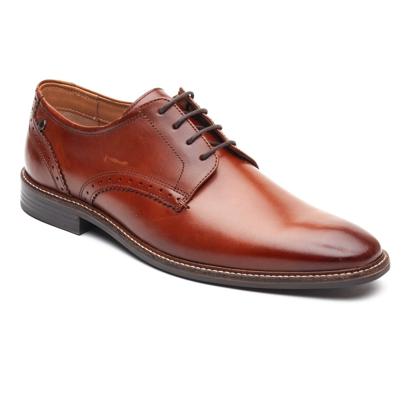 Base London Eton Lace Up Leather Men's Burnt Tan Lace-Up Shoes