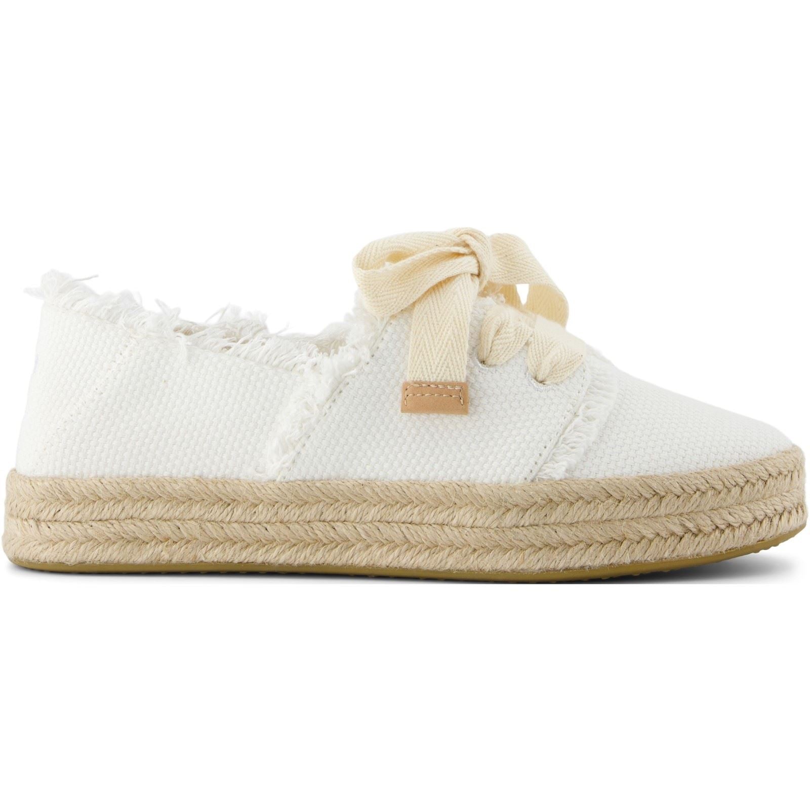 TOMS Carolina Lace Up Cotton Women's White Beachside Shoes