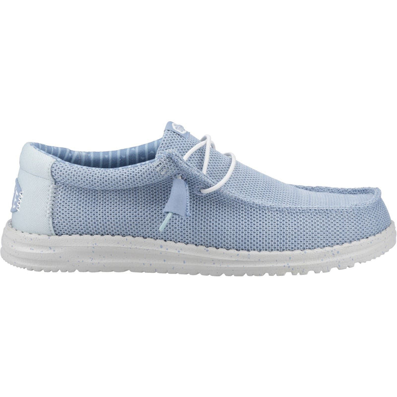 HEYDUDE Wally Stretch Sox Synthetic Men's Cloud Blue/Dawn Blue Moccasins Shoes