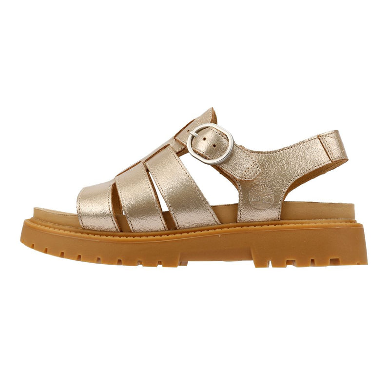 Timberland Clairemont Way Fisherman Leather Women's Gold Metal Sandals