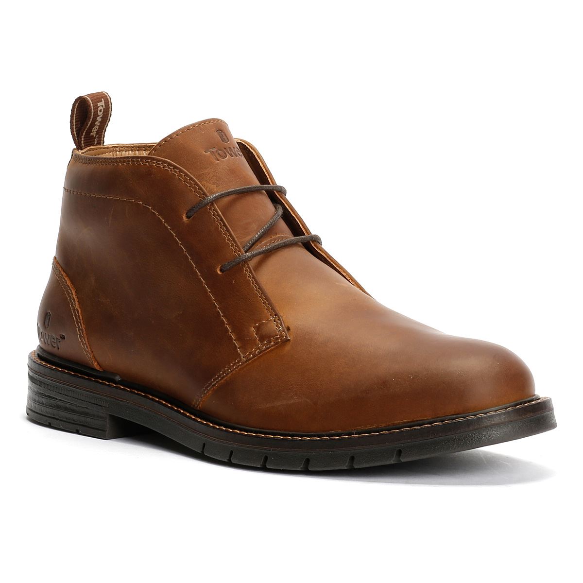 Tower London Armour Chukka Lace Up Leather Men's Tan Boots