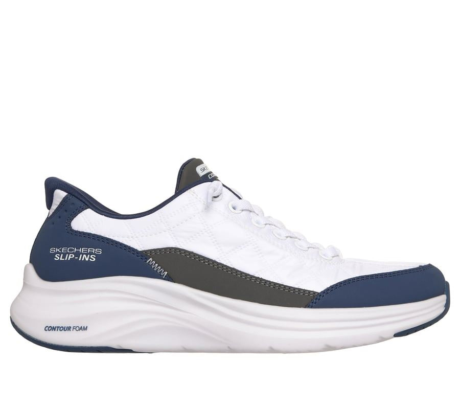 Skechers Slip-Ins Contour Foam Cozy Fit Women's White/Navy Sneakers