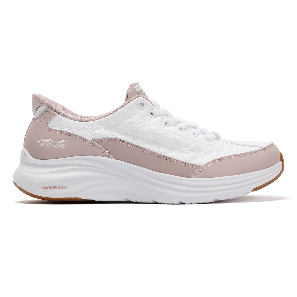 Skechers Slip-Ins Contour Foam Cozy Fit Women's White/Pink Sneakers