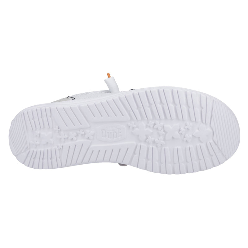 HEYDUDE Wally Funk Open Mesh Synthetic/Spandex/Cotton Men's White Boat Shoes