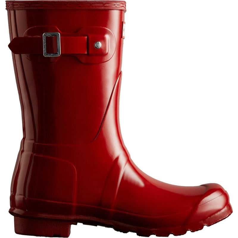 Hunter Original Short Gloss Rubber Women's Military Red Wellington Boots