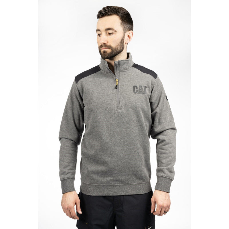 Caterpillar Essential 1/4 Zip Polyester Men's Grey Sweatshirt
