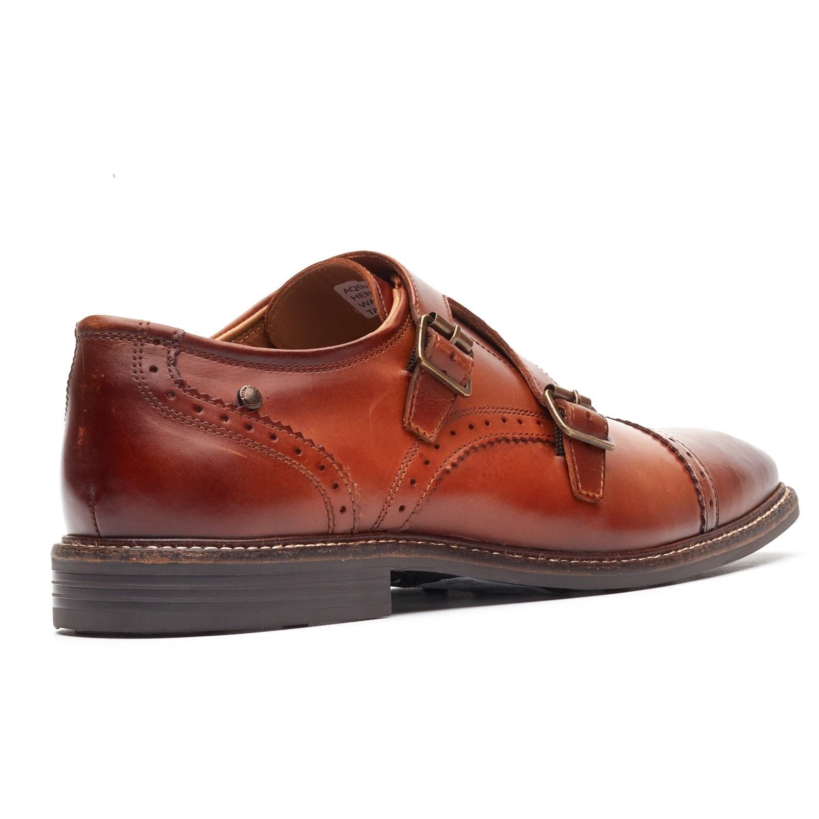 Base London Henley Monk Leather Men's Burnt Tan Double Monk Shoes