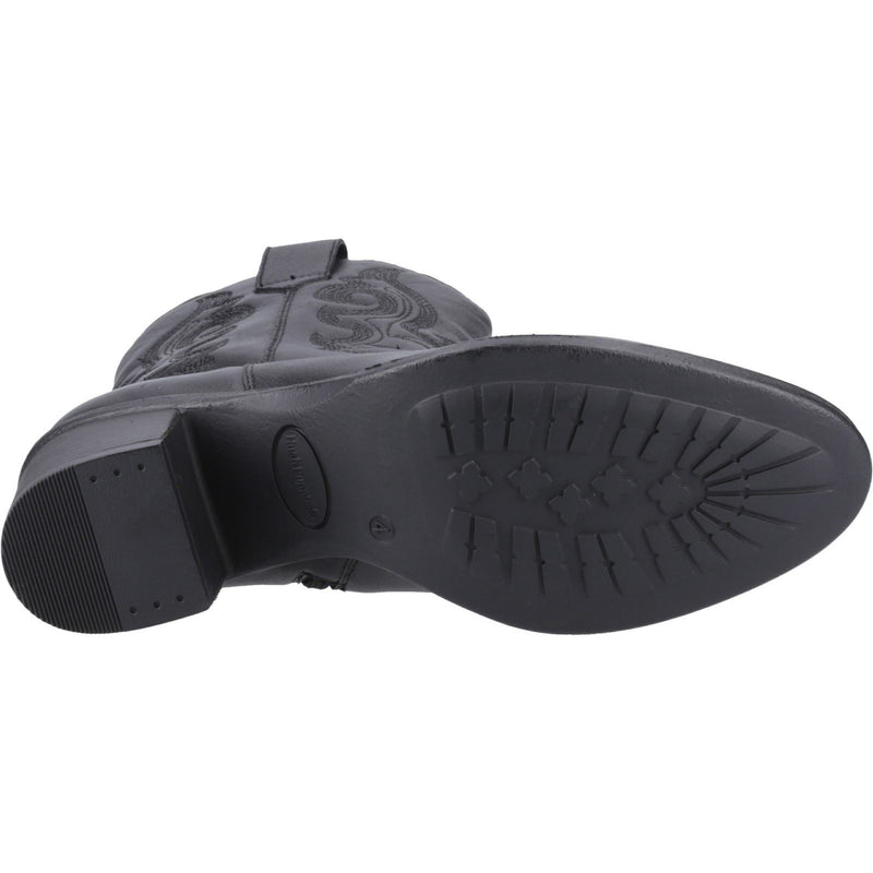 Hush Puppies Wynn Leather Women's Black Heeled Ankle Boots