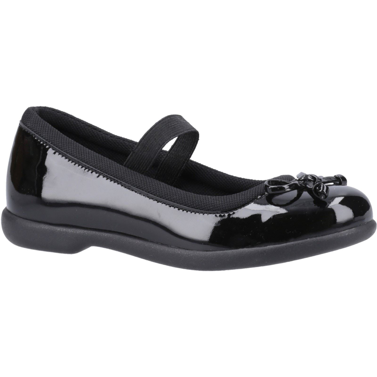 Hush Puppies Betty Patent Junior Leather Girls's Black Shoes